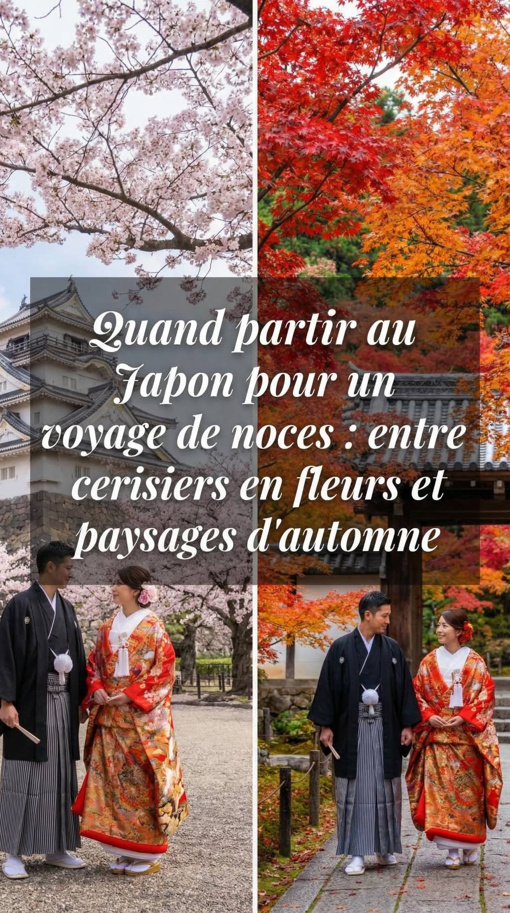 Quand partir au Japon pour un voyage de noces entre cerisiers en fleurs et paysages d’automne